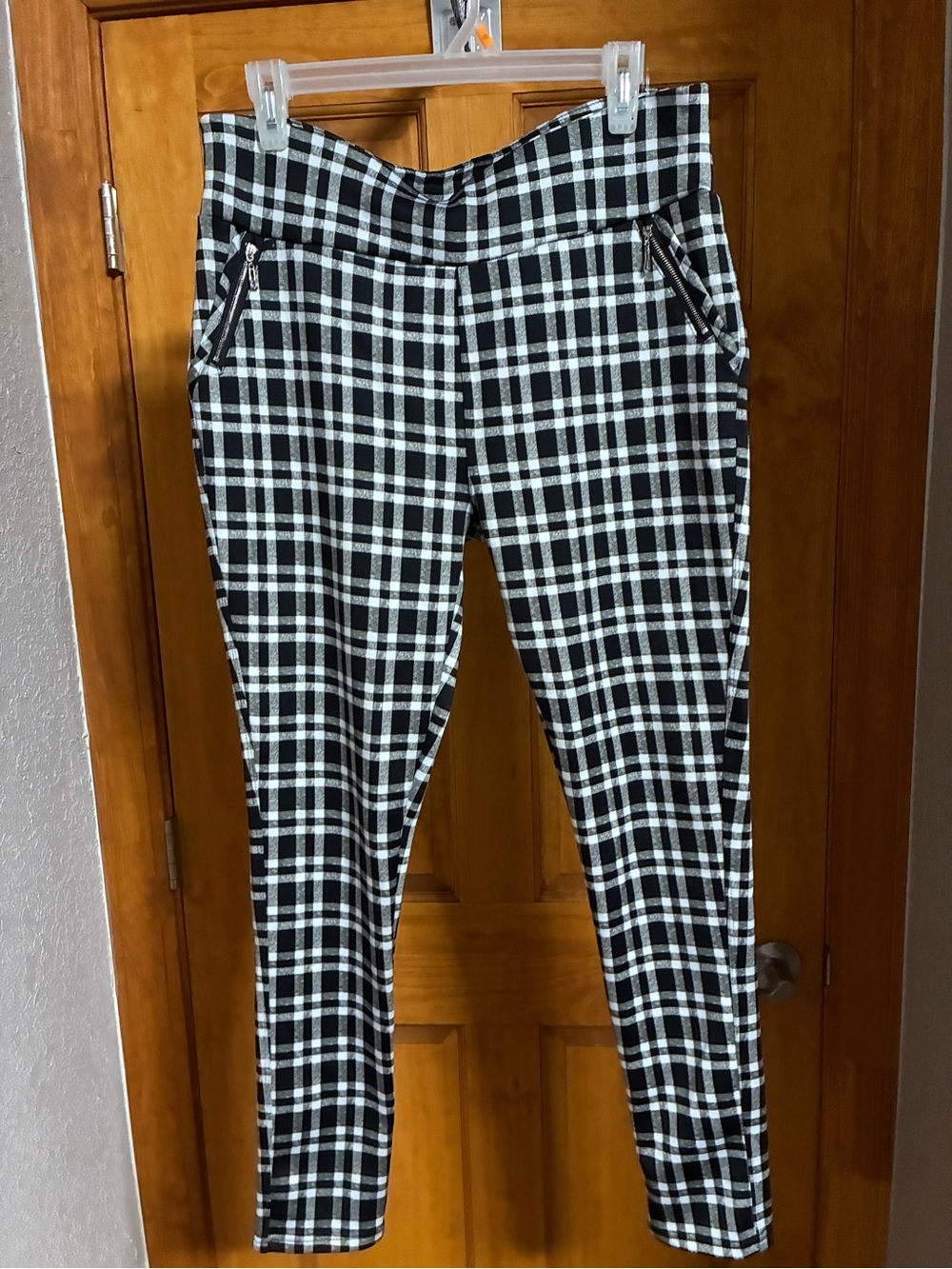 Black Friday and White Plaid Stretch Pants